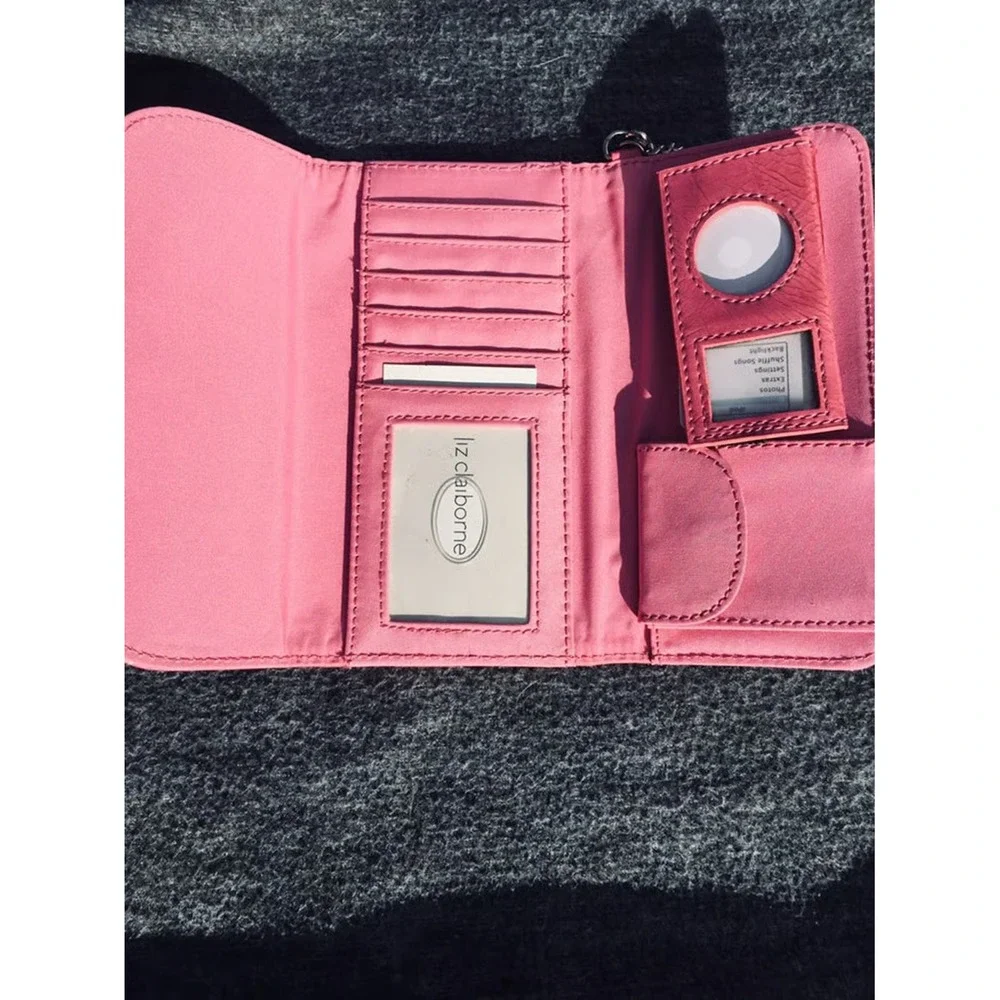NOS Liz‎ Claiborne Pink Logo Wristlet Wallet